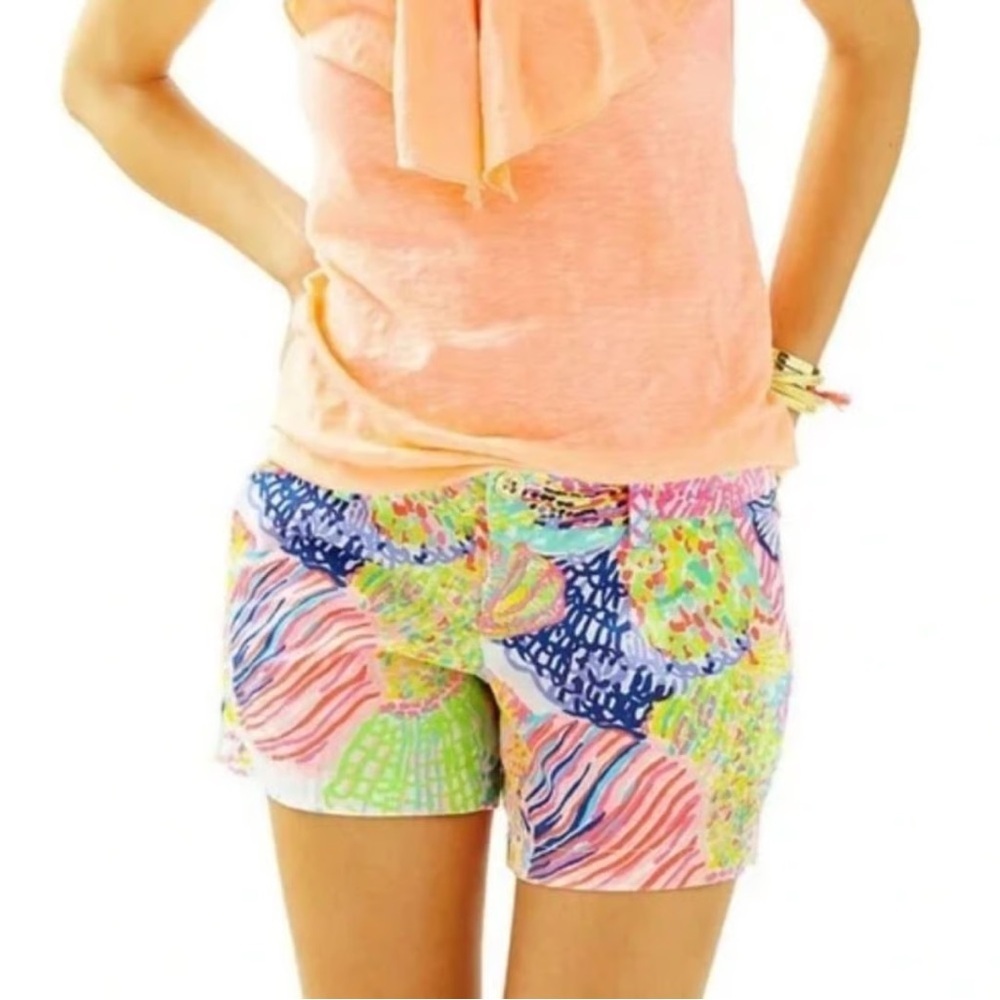 Lilly Pulitzer Callahan Shorts In Roar Of The Seas Colorful Tropical Print SZ 4